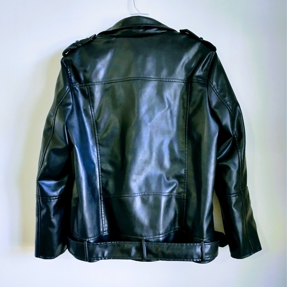 NWOT Shein Black PU Leather Women's Moto Jacket. - Picture 12 of 15